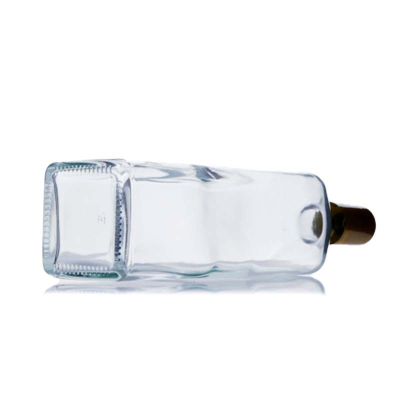 100ml 250ml500ml 750ml1l Clear Square Glass Olive Bottle with Easy Pour Spout Set