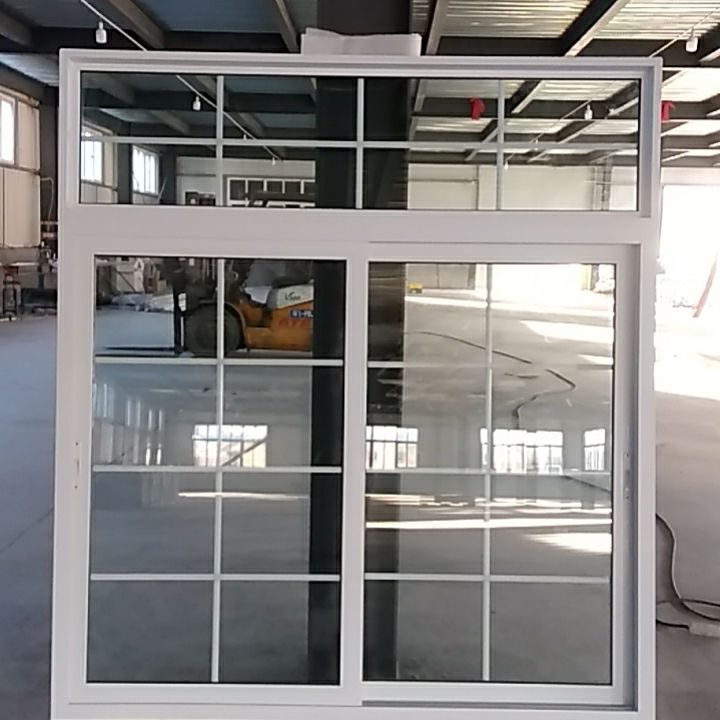 Grill Design French Style Interior PVC UPVC Double Glass Sliding Door for Balcony