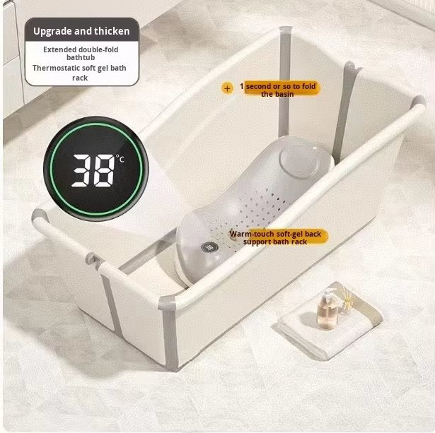 Детская складная ванночка из бамбука для новорожденных