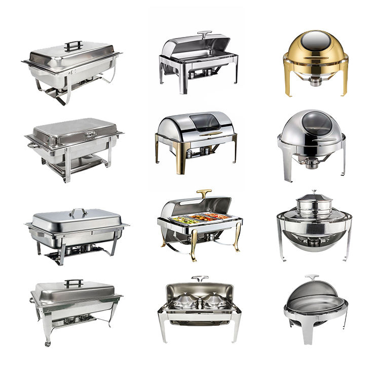 Catering Hot Food Warmer Buffet Server Equipment Rectangular Stainless Steel Chafing Dishes