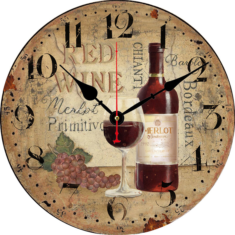 Dia 30/34/40/60cm Antique Decorative Wall Clock Silent Wooden Wall Clock Home and Table Decoration Promotion Gift Clock for Kitchen/Living /Bed Room-Hlc29114