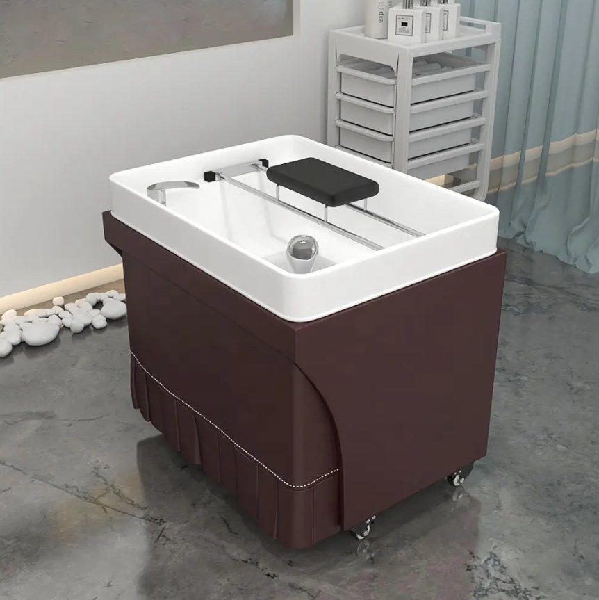 High Quality Beauty Salon Furniture, Equipped with Bowls, Sinks, Backwashing Massage Beds, and Chairs, Used for Hair Washing, Hydrotherapy, and Hair Care