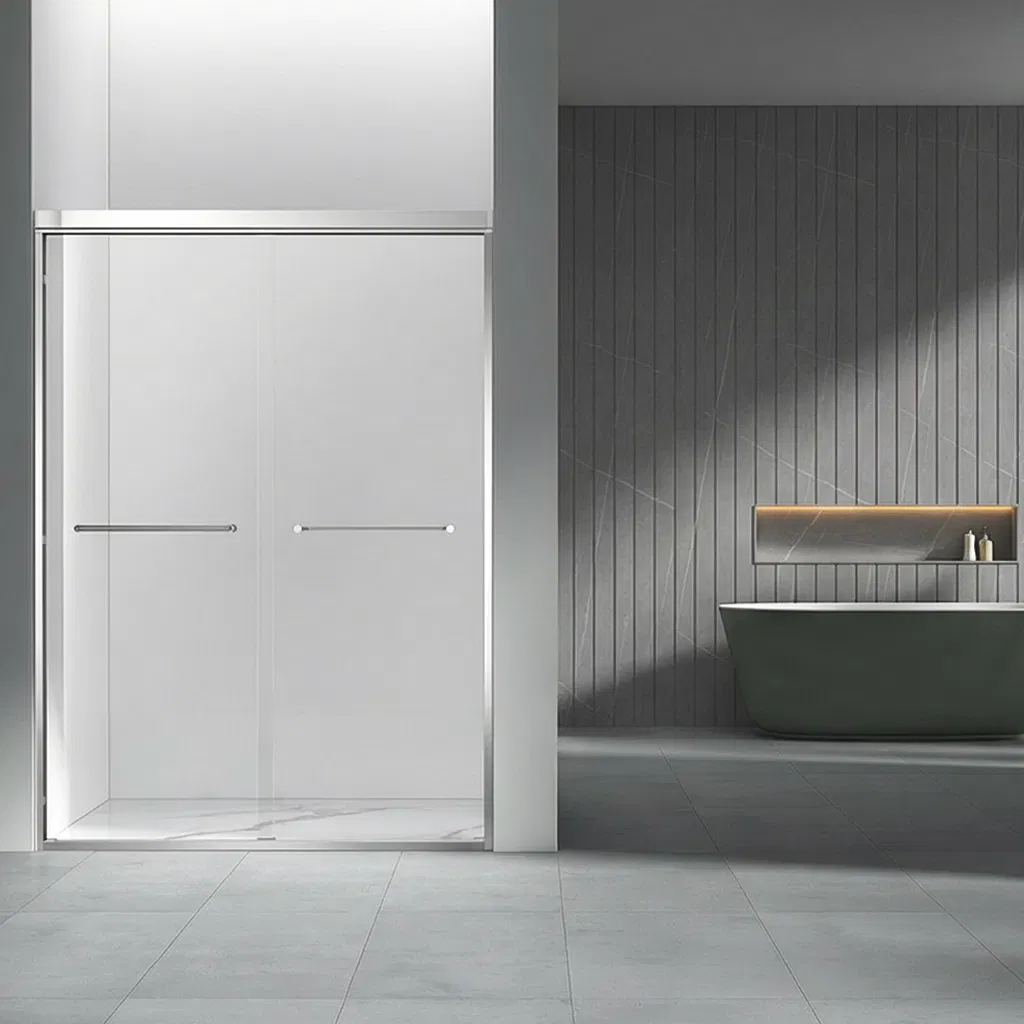 Durable 6mm by Pass Shower Door with Easy Cleaning Design