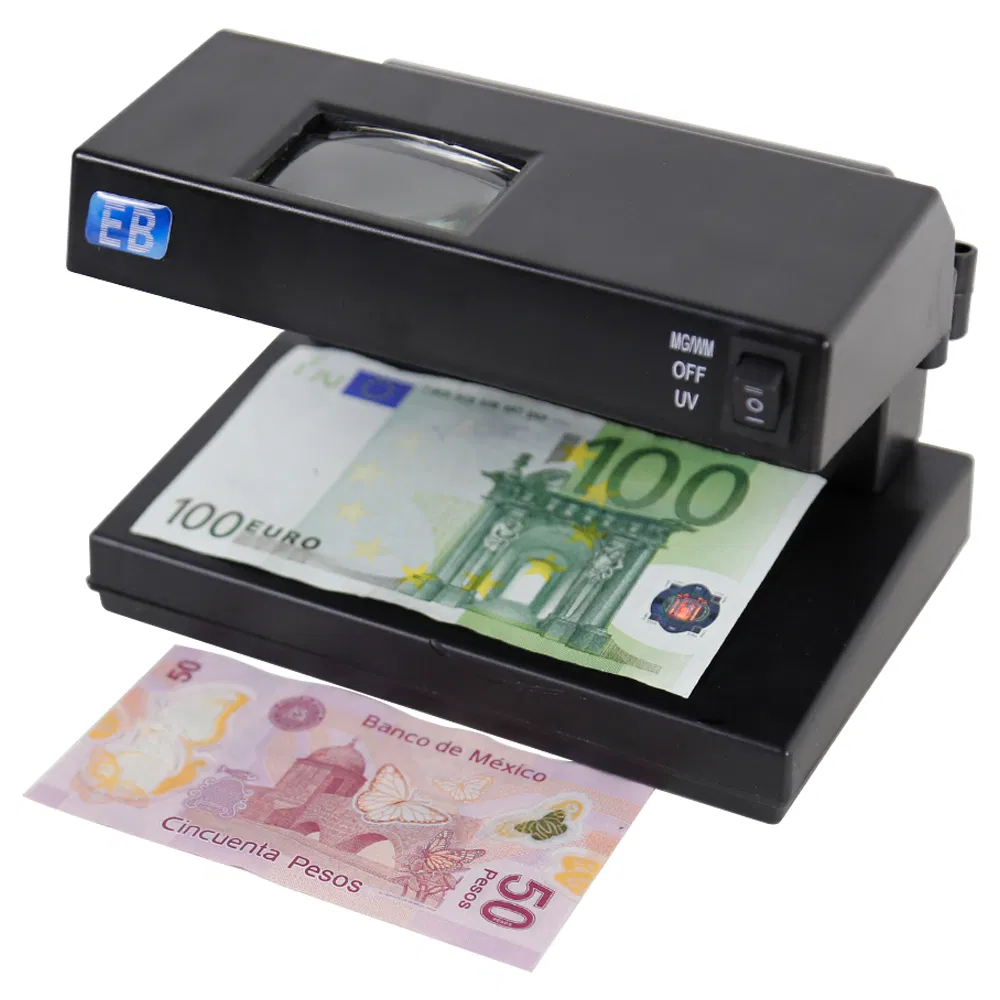 DC-2138 Small UV Banknote Money Detector Currency Machine Portable Bill Validator For Fake Currency Testing