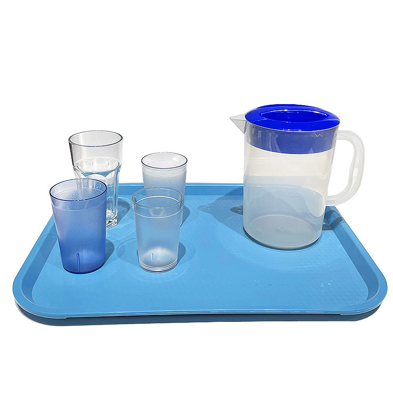 Restaurant Serving Tray Food Grade Plastic Tumbler Tea Cup Water Juice Filter Pitcher Jug Reusable