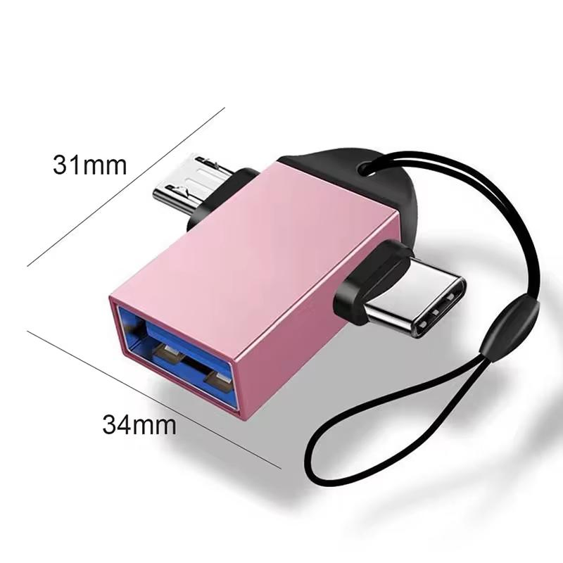 Адаптер 2 в 1 OTG USB 3.0 на Micro USB и Type-C
