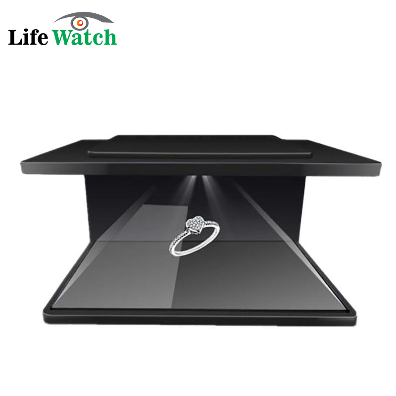Factory Direct 19-Inch Android Window Ultra HD 3D Holographic Pyramid 270 Degree Transparent Display LCD Holographic Showcase Cabinet Screen for Exhibition Hall