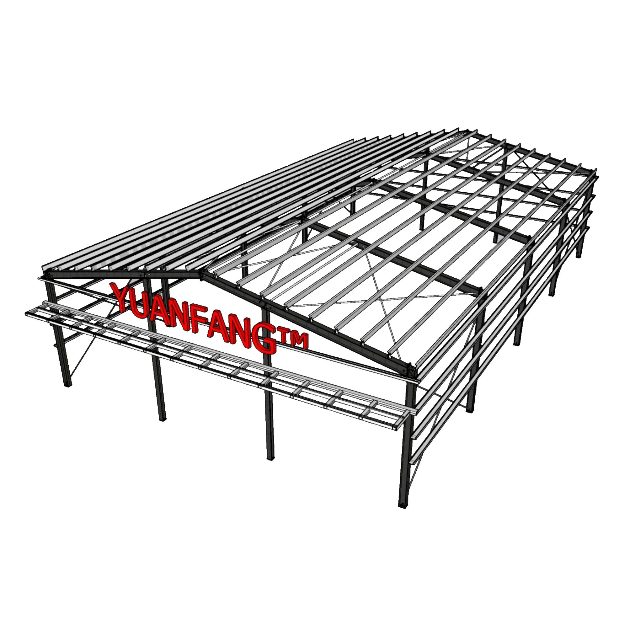 Pre-Engineered Metal Building Material Kits Prefabricated Middle Size Light Steel Structure Factory Warehouse