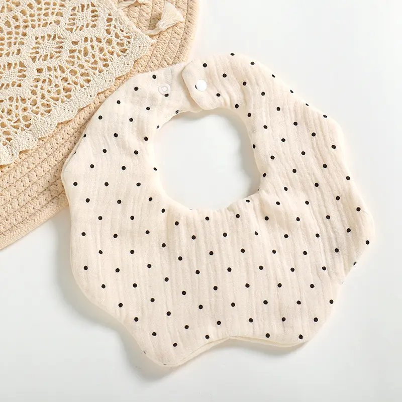 Bamboo Cotton Gauze Petal Saliva Towel Can Rotate 360 Degrees Newborn Bibs
