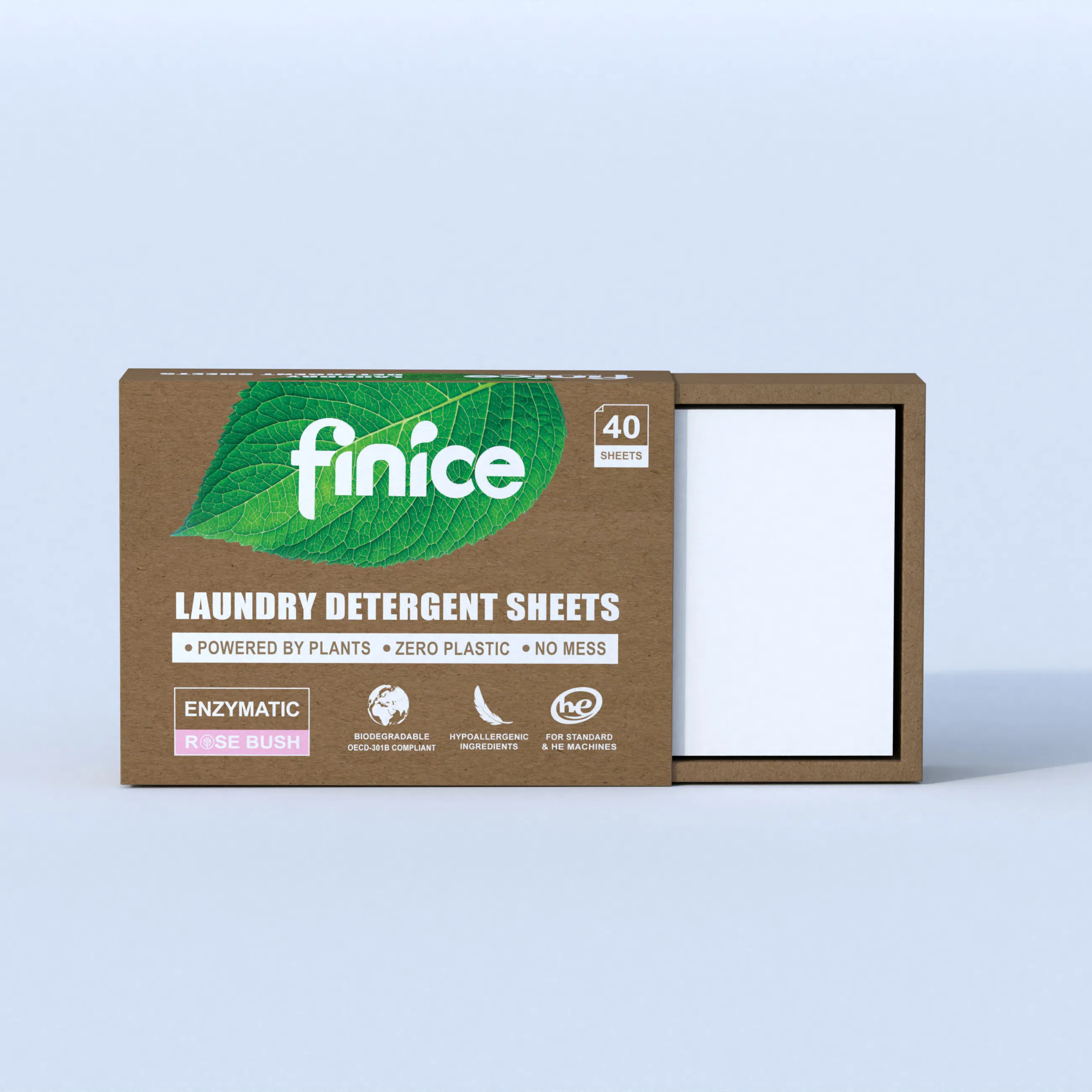 Finice Biodegradable Washing Soap Paper Strip Laundry Detergent Sheet Custom