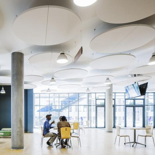 1200mm Flat Fiberglass Panel Ceiling Round Ceiling 30mm Pantone Colors Available