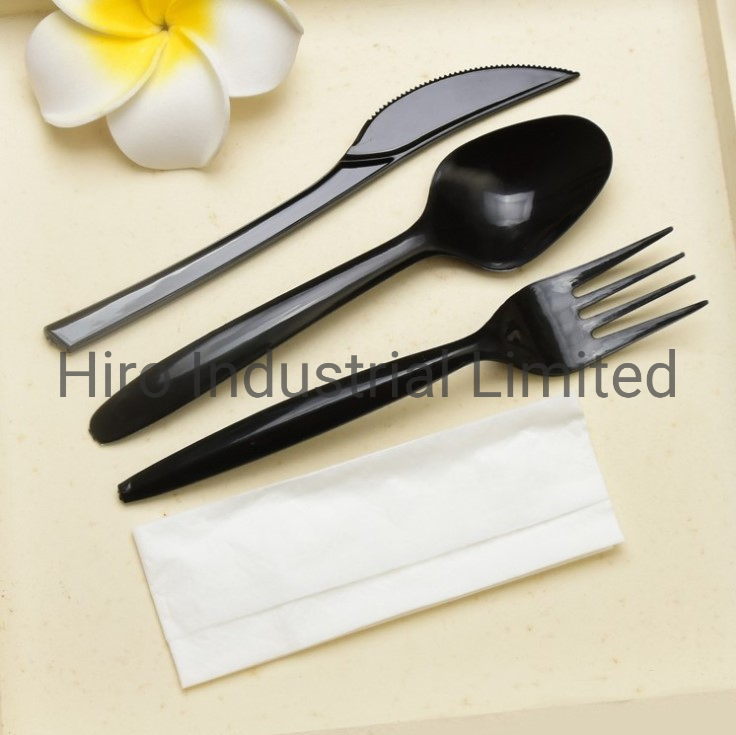 Heavy Duty Disposable Cutlery Flatware Sets Forchette Plastic Spoons Forks and Knives Nipkin