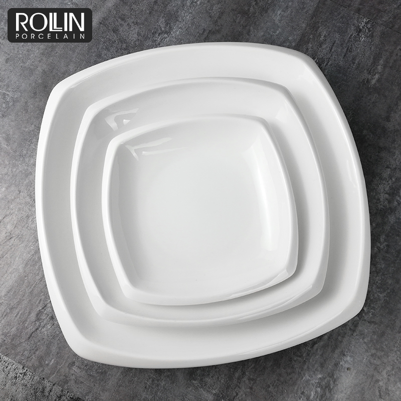 6.5 Inch White Porcelain Square Soup Plate