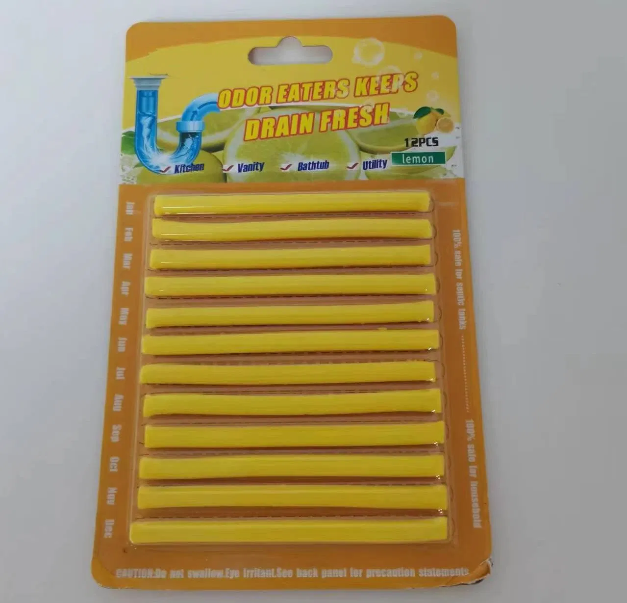 12PCS Lemon Lavender Scent Sink Cleaner Sticks Drains Pipes Cleaner Stick