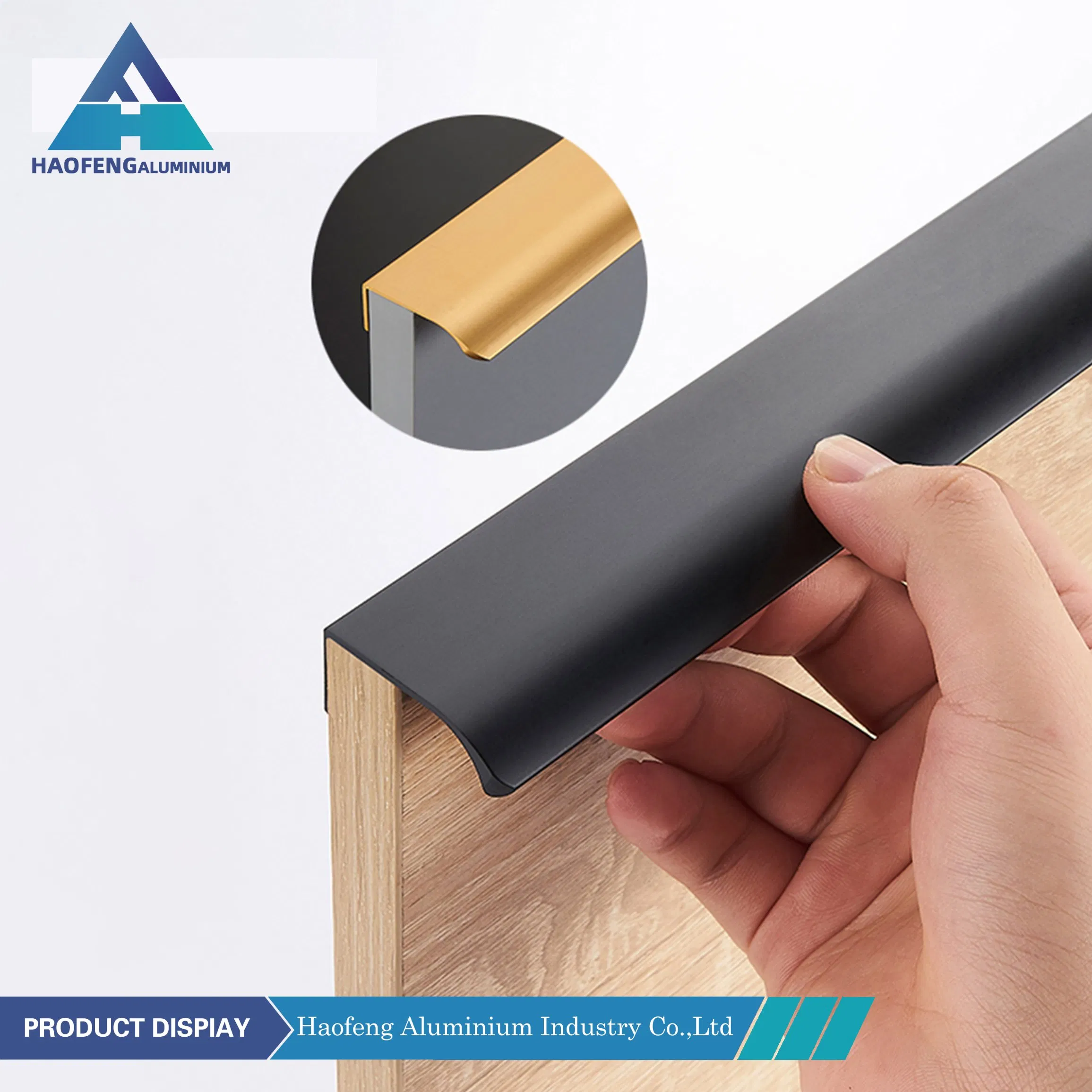 Hidden Aluminum Cabinet Handles Hot Sale High Quality Gold Cabinet Pull Factory Promotional Strong Black Handle