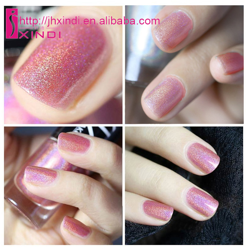 Eco-Friendly Lady Vogue Nail Lacqucer Non Toxic Holograpic Nail Polish
