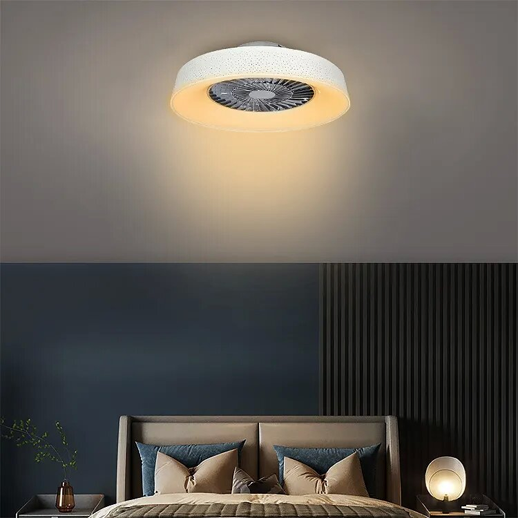 Indoor Ceiling Fan Plastic Blades Ceiling Lights with Fans Inch Luminous LED Body Lamp CE RoHS