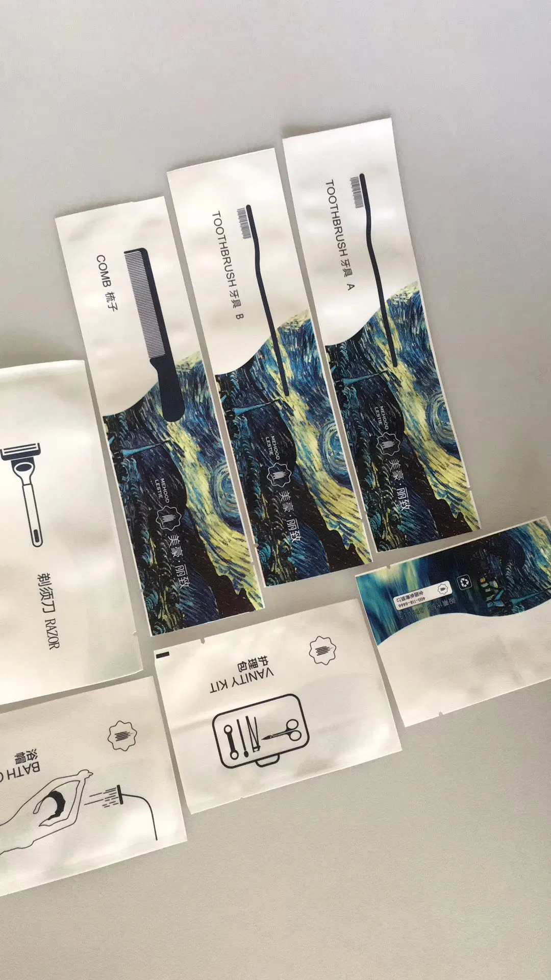 Hotel Amenities in Plastic Sachet for Hotel Room Using