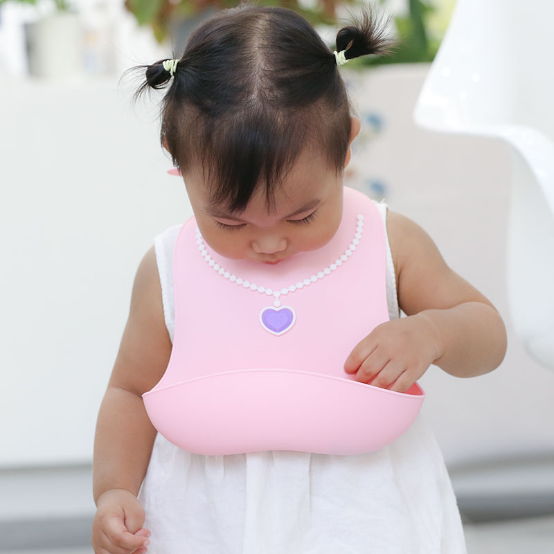 BPA-Free Food Grade Silicone Baby Bib Safe for Ingestion Waterproof Bib Complements Toddler Tops