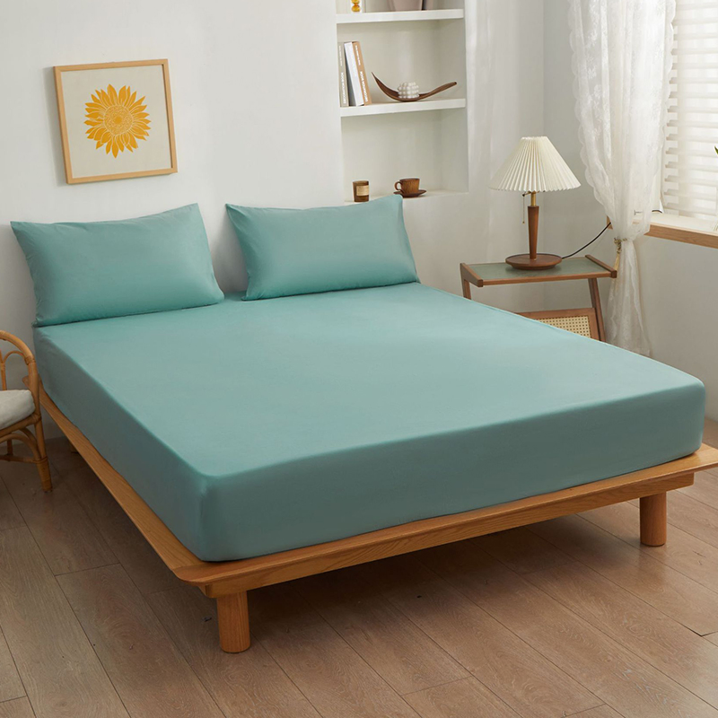 Factory Home Hotel Supply Wholesale Green Color Microfiber Mattress Cover Fitted Sheet