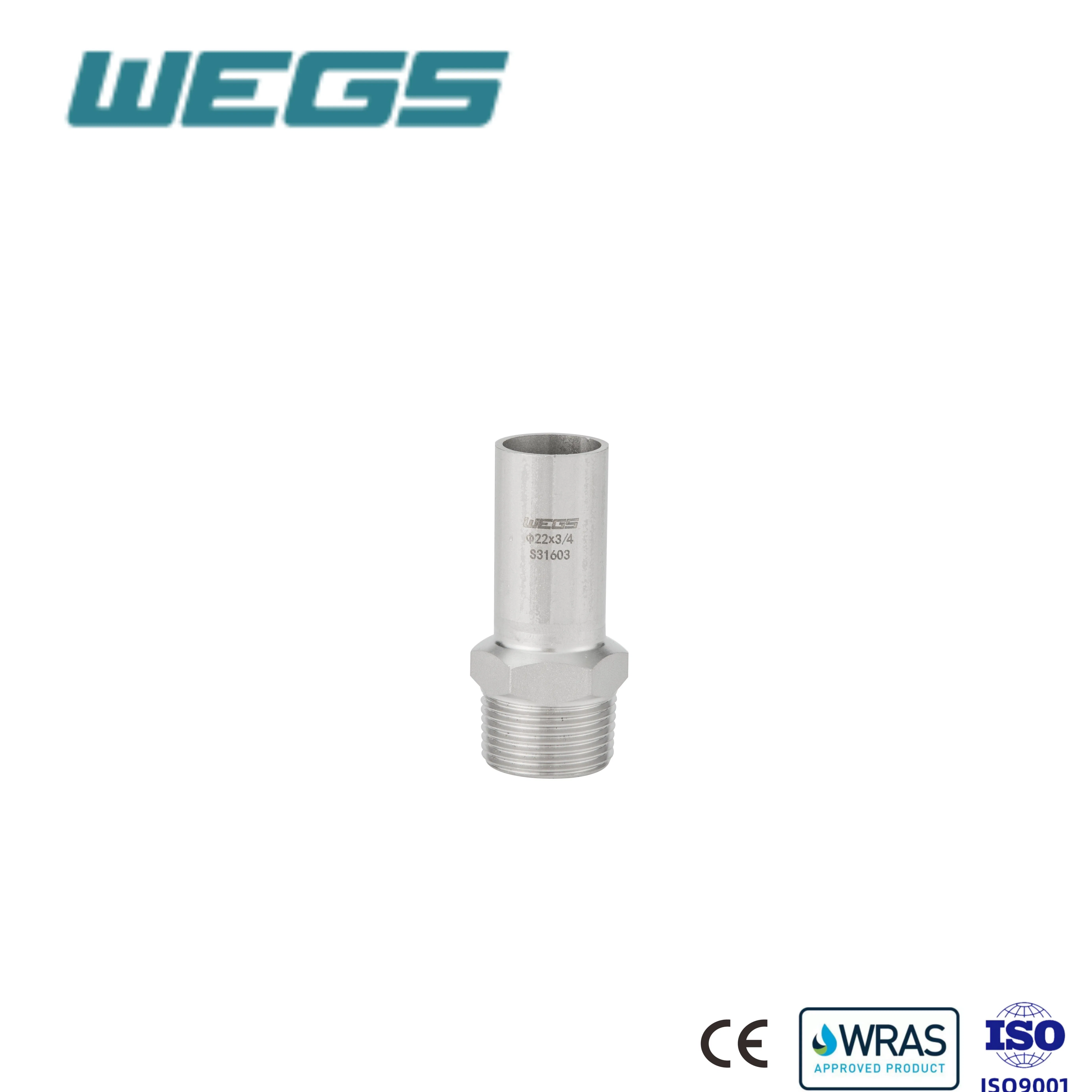 Stainless Steel Plain End Male Thread Adapter Pipe Fittings