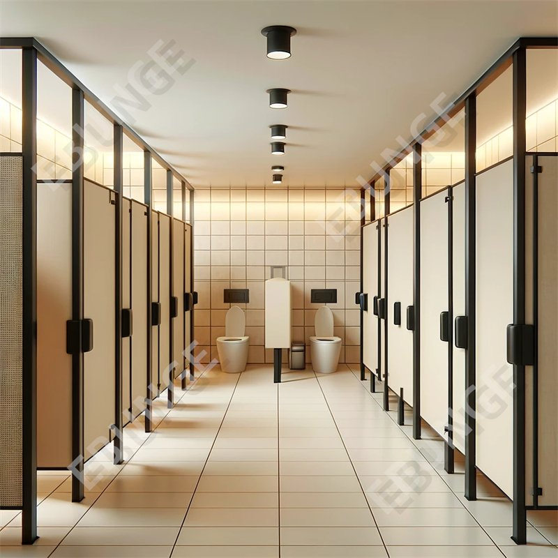Long Lifetime HPL Bathroom Partitions System Commercial Space Toilet Cubicle
