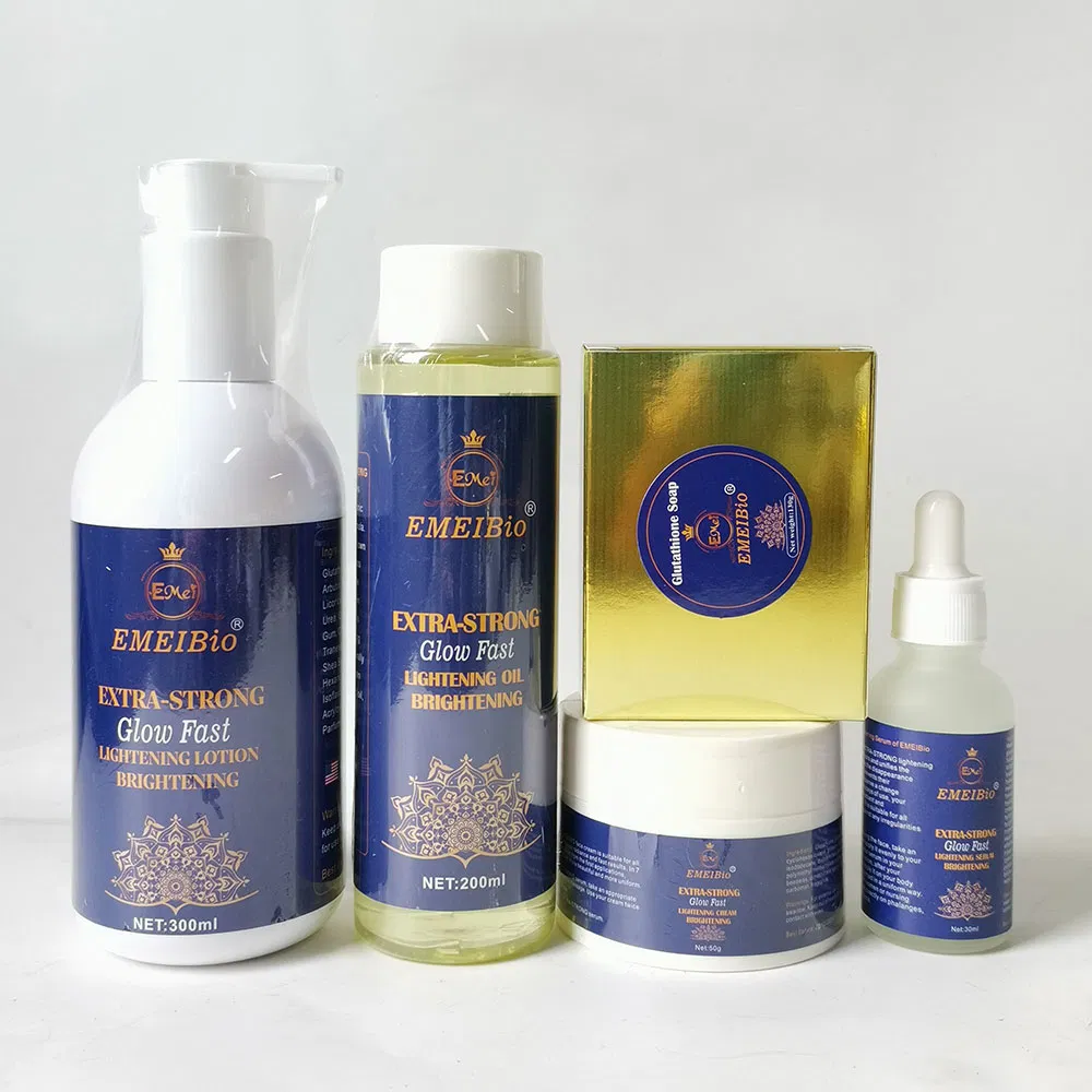 OEM Skin Lightening Sets Glutathione Whitening Soap Body Oil Cream Lotion Unisex Adults Collagen 4 Skincare Set Female or Male