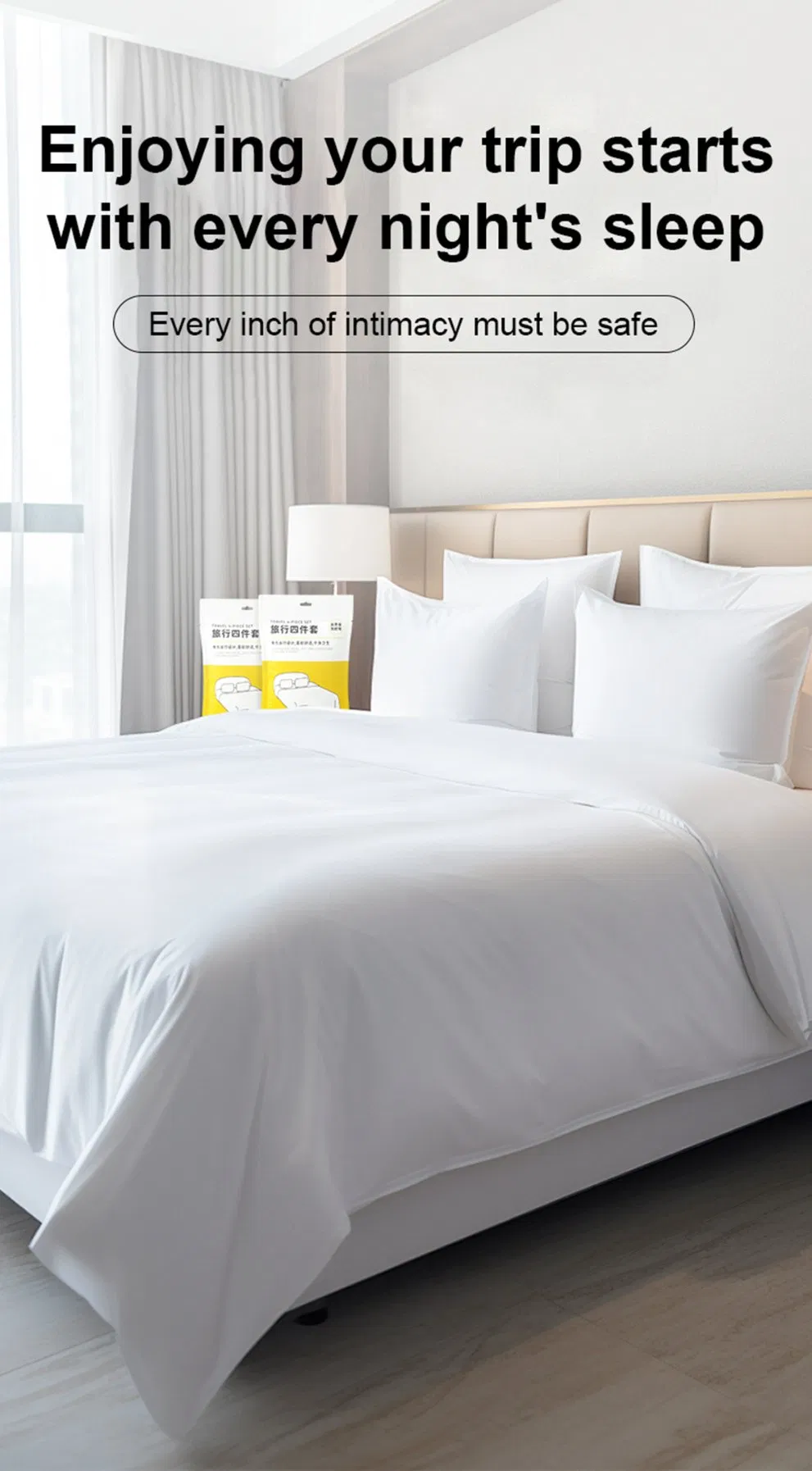 Disposable nonwoven bed sheet set for home hotel hospital