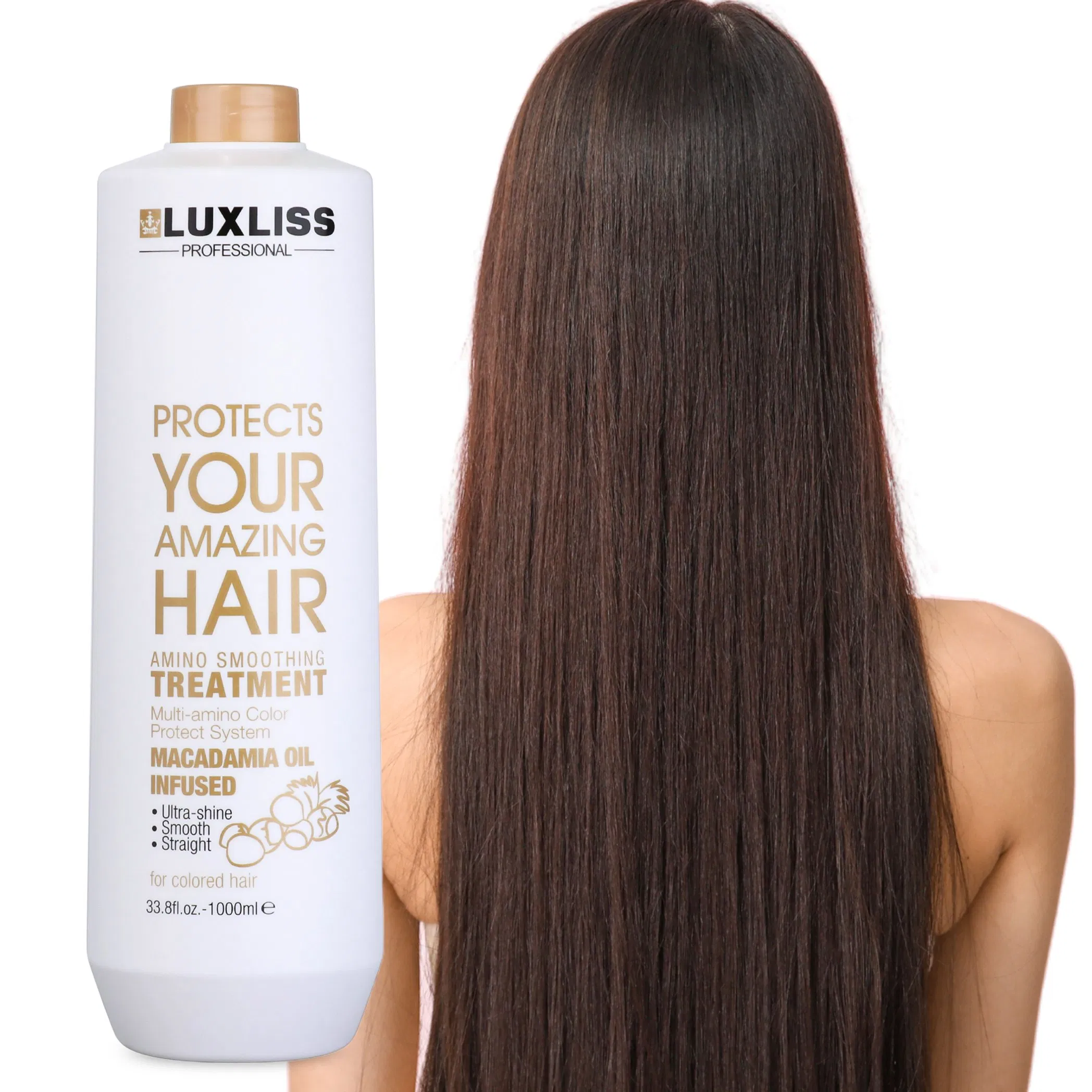 Luxliss Macadamia Oil Smoothing Straightening Cream Amino Repair Damaged Hair Treatment Cream