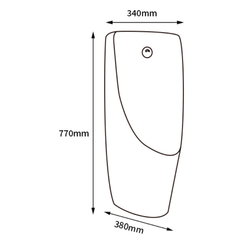 Modern White Rock Matte Back Spud Wall Hung Sensor Gravity Flushing Ceramic Male Urinal Bottle Wc Commode