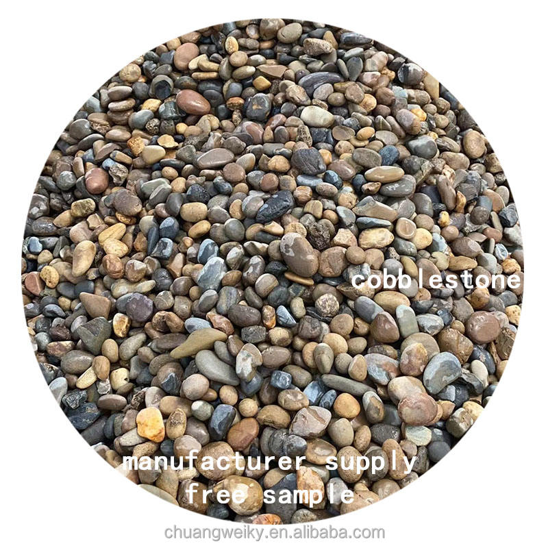 Small Shiny Black Color Cobble Polish Garden Landscape River Black Pebble Stone