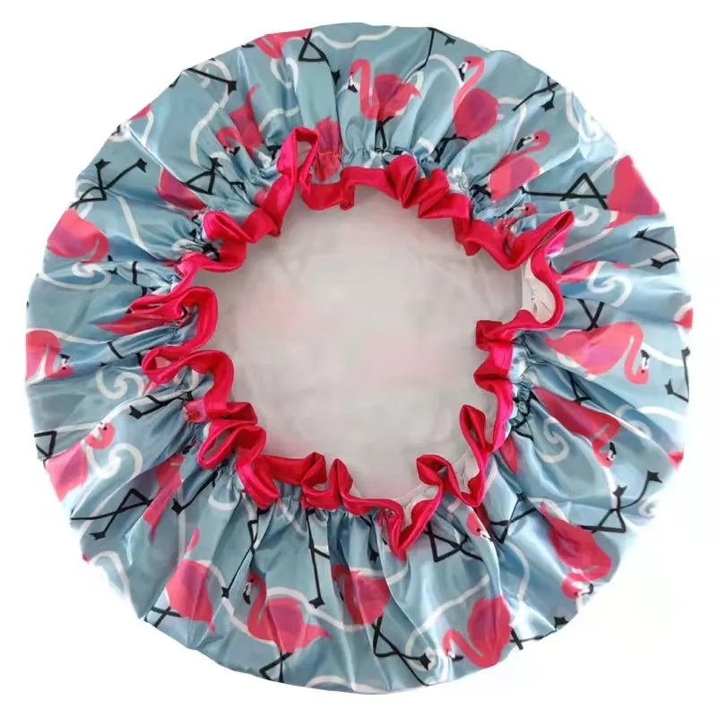 Quiet Girl High Quality Printed Flamingo Shower Caps
