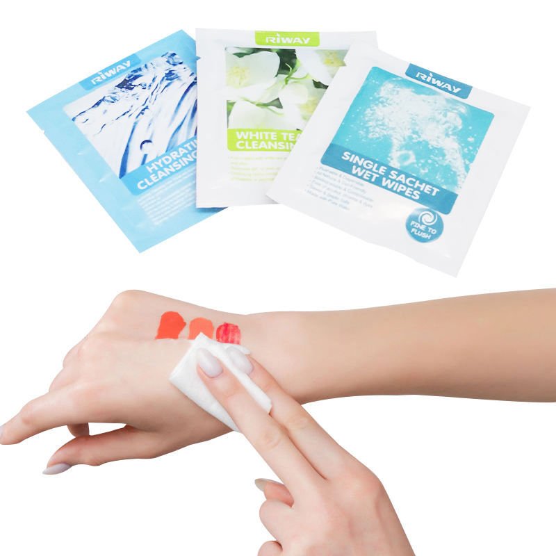 OEM Biodgradable Makeup Remover Wipes Individual Wrapped Soft Fast Facial Cleaning