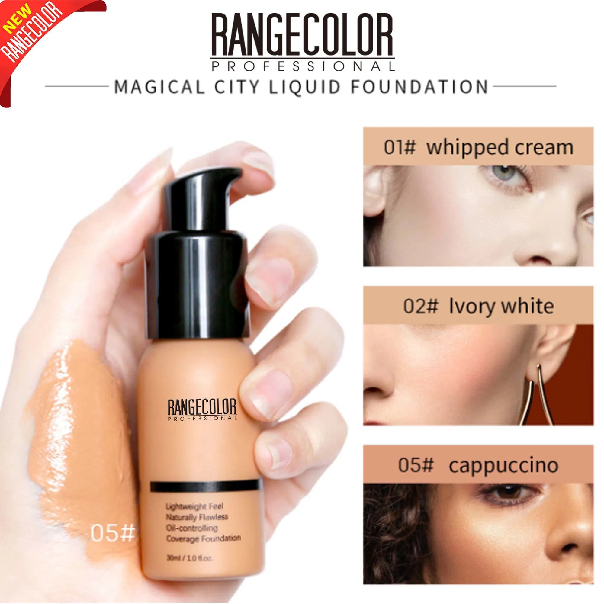 OEM Full Coverage Makeup Multi-Use Liquid Foundation for Dark Skin, Natural, White Skin