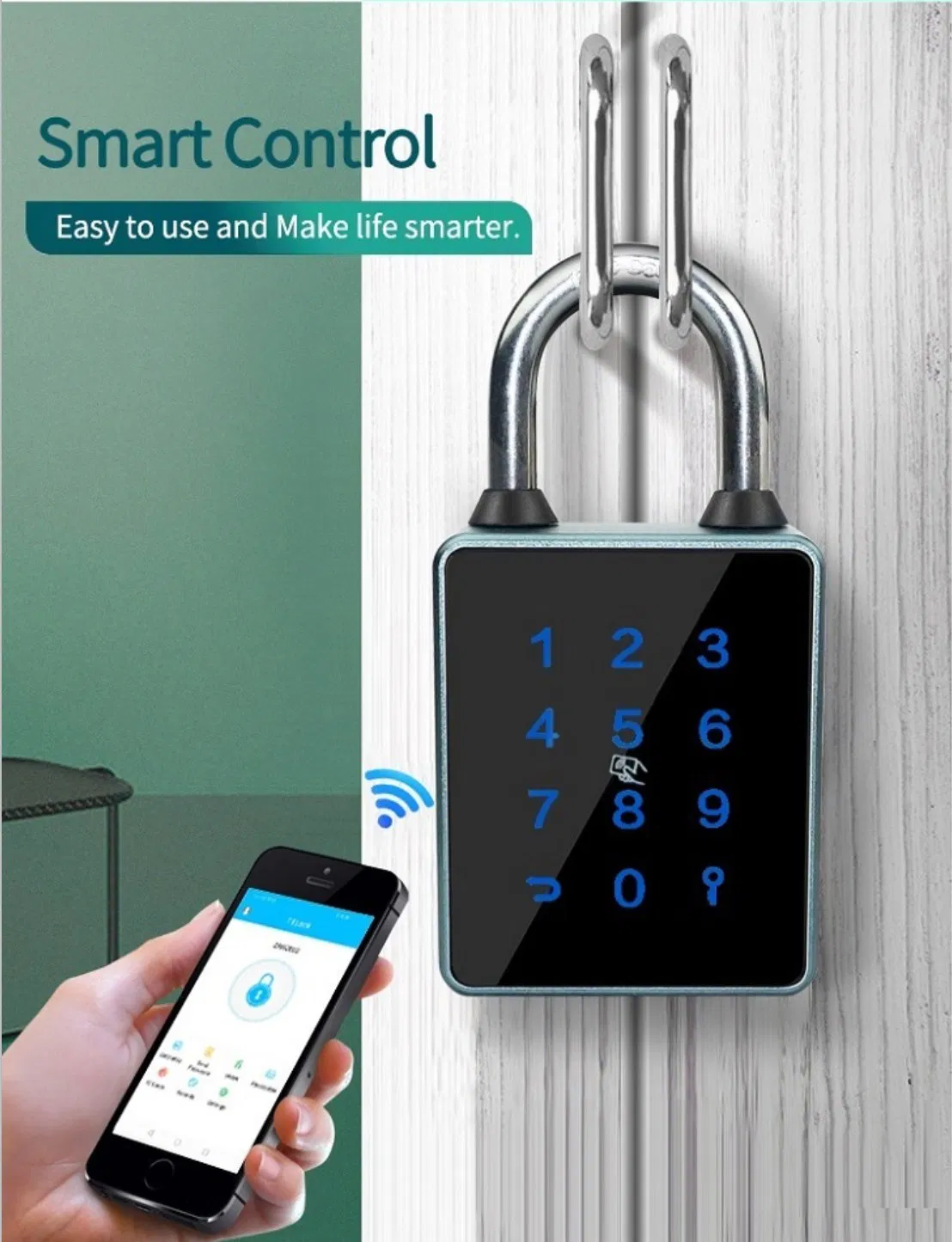 Enhanced Tamper Alarm Function Ttlock Password Zinc Alloy Smart Padlock