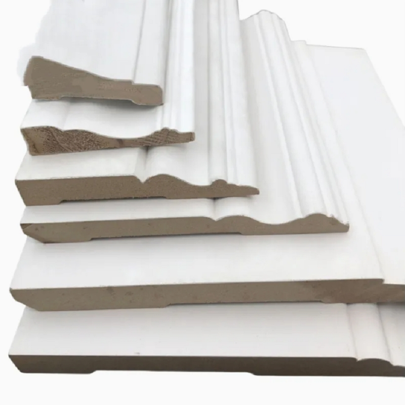 Wholesale Pine Wood Moulding MDF Baseboard for Decoration with Customizable Surface Colors