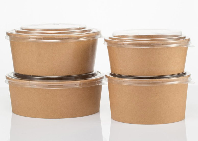 Leak-Proof Customized Kraft Paper Disposable Waterproof Paper Bowls for Ice Cream and Salad