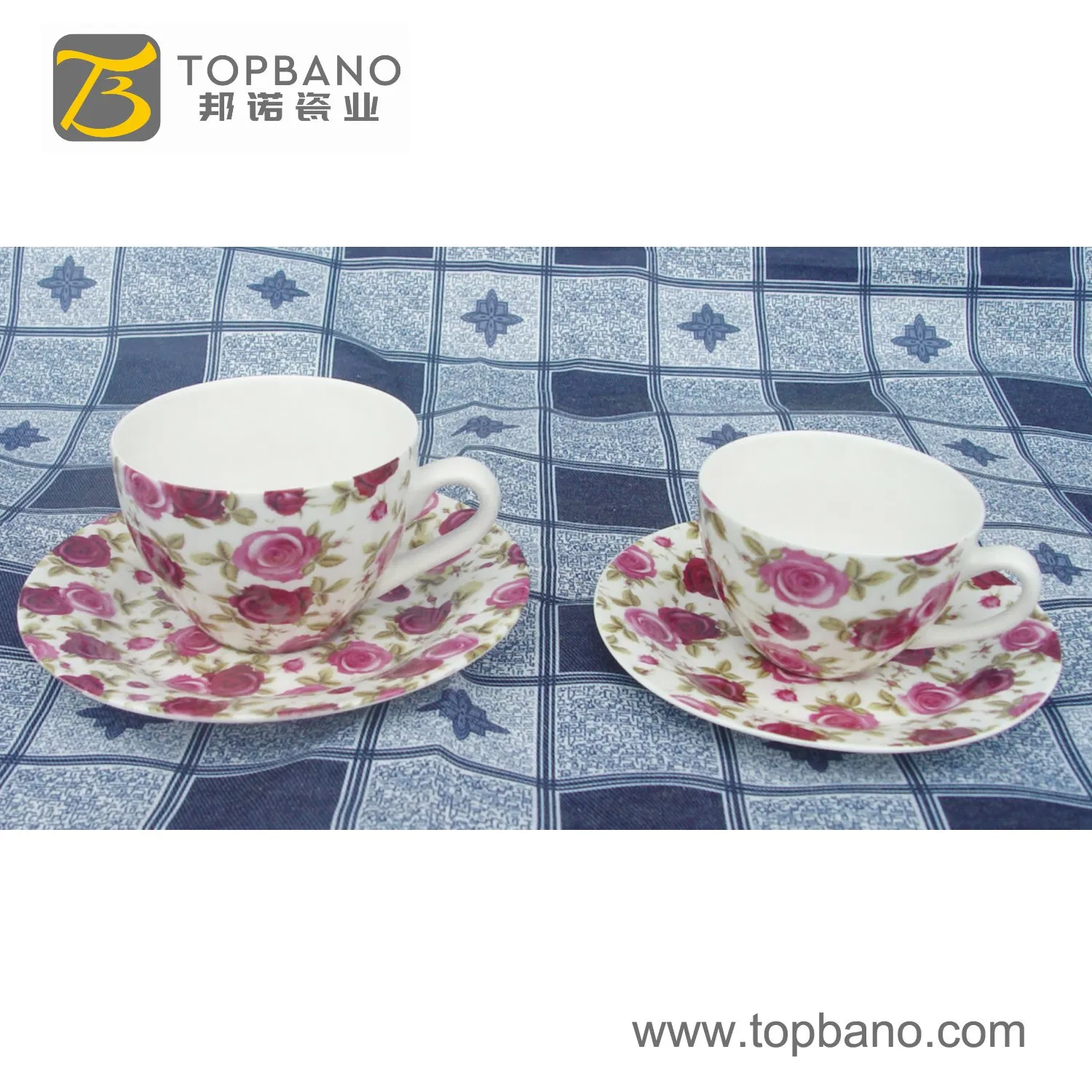 Ocean Style Ceramic Cup and Saucer China Porcelain Tableware Cup and Saucer