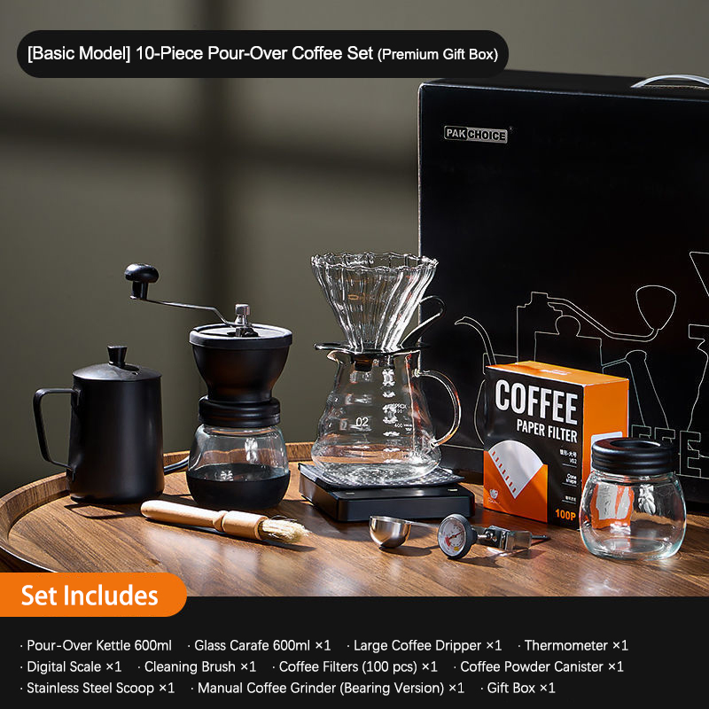 Manual Coffee Grinder Set with Filter Complete Coffee Utensils