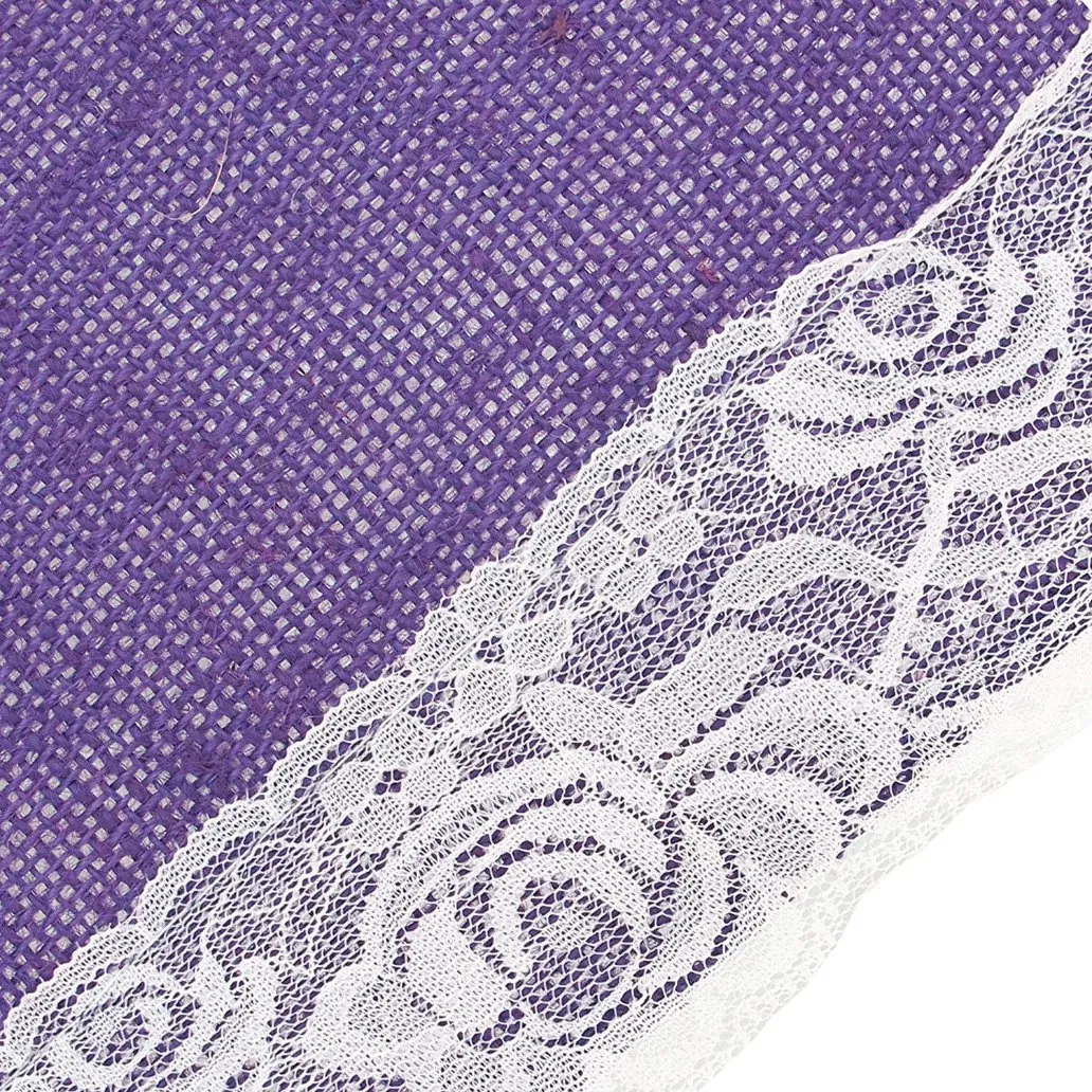 Purple Laced Customized Home Decor Jute Table Runner