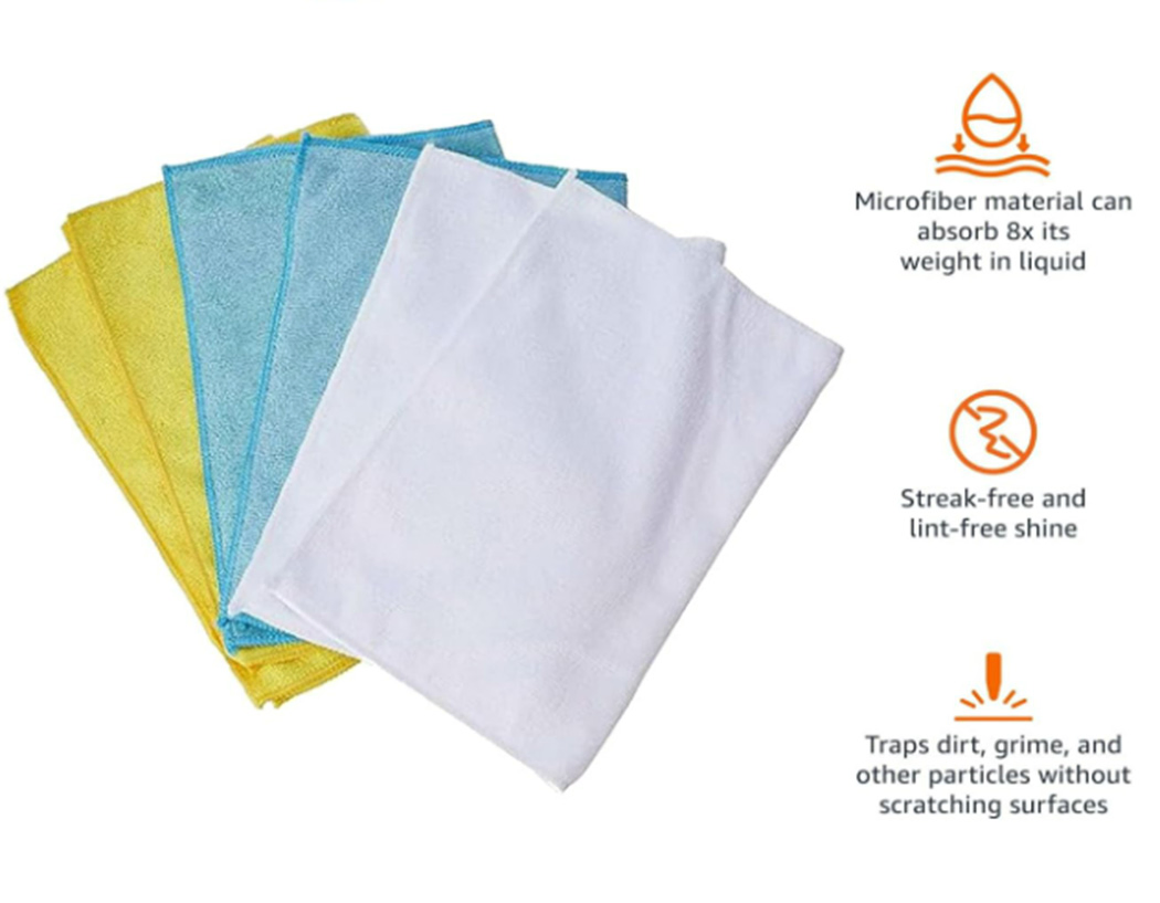 Non-Abrasive Reusable and Washable Microfiber Cleaning Cloths 3PCS Set