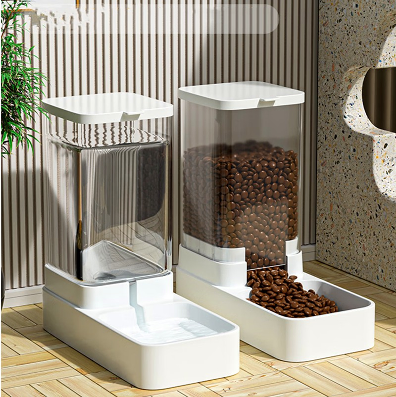 Fully Automatic Eco-Friendly Pet Feeder and Water Dispenser Solid Plastic Cat and Dog Bowl for Food and Drink Storage Pet Feeder