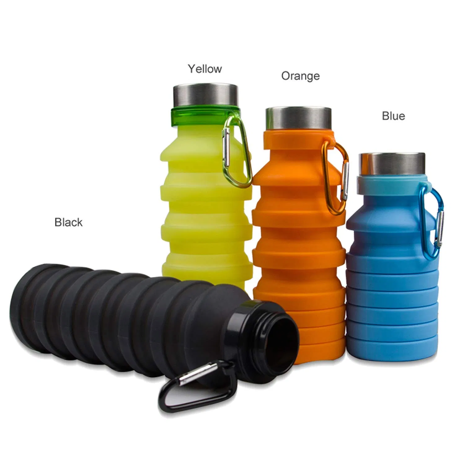 550ml Collapsible Foldable Drink Silicone Water Bottles