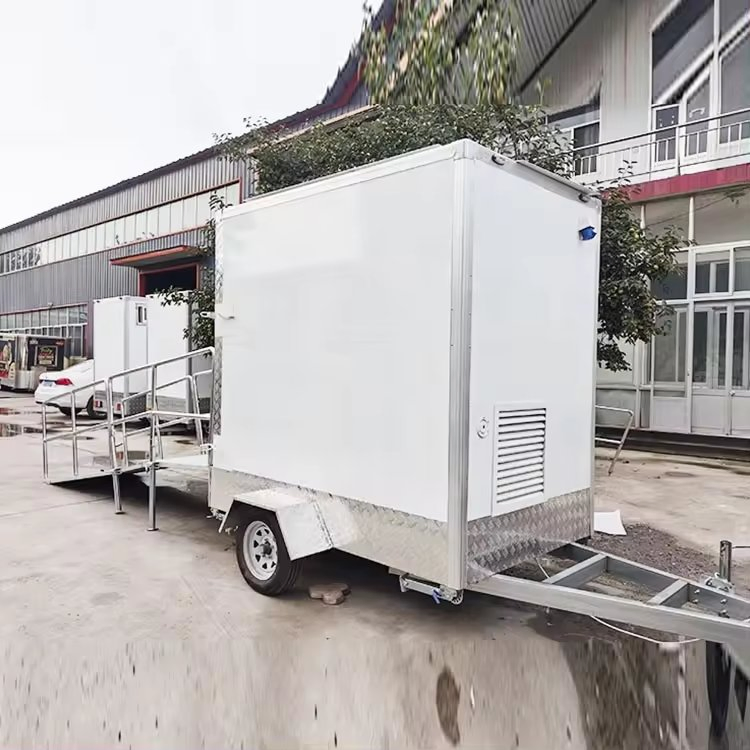 Luxury Portable Toilet Trailer Outdoor Portable Bathrooms Cart Mobile Toilet Camping Bathroom