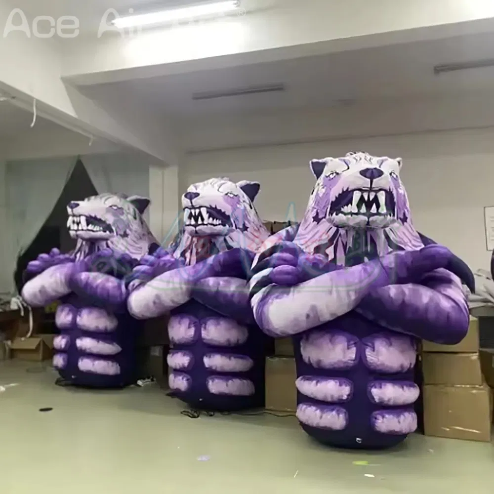 Giant Inflatable Wolf Air Blow 3D Cartoon Creative Snow Fox Animal Mascot Event Halloween Decoration Nightclub Advertise Props