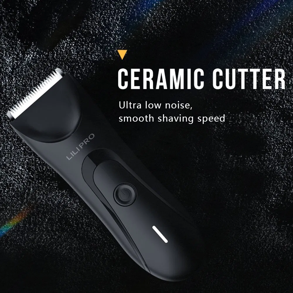 Lilipro B1 Waterproof Ball Trimmer W/Light & Ceramic Blade Body Groomer for Pubic/Body/Groin Grooming Electric Razor Shavers
