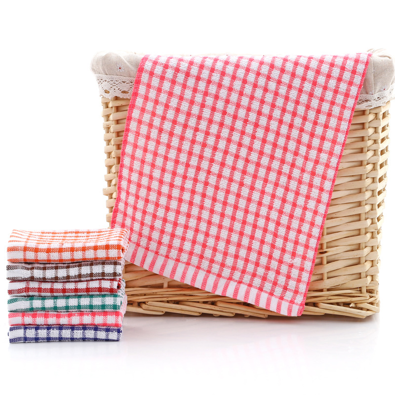 OEM Colored Pure Cotton Thickened Non-Greasy Dishwashing Kitchen Table Cleaning Towel