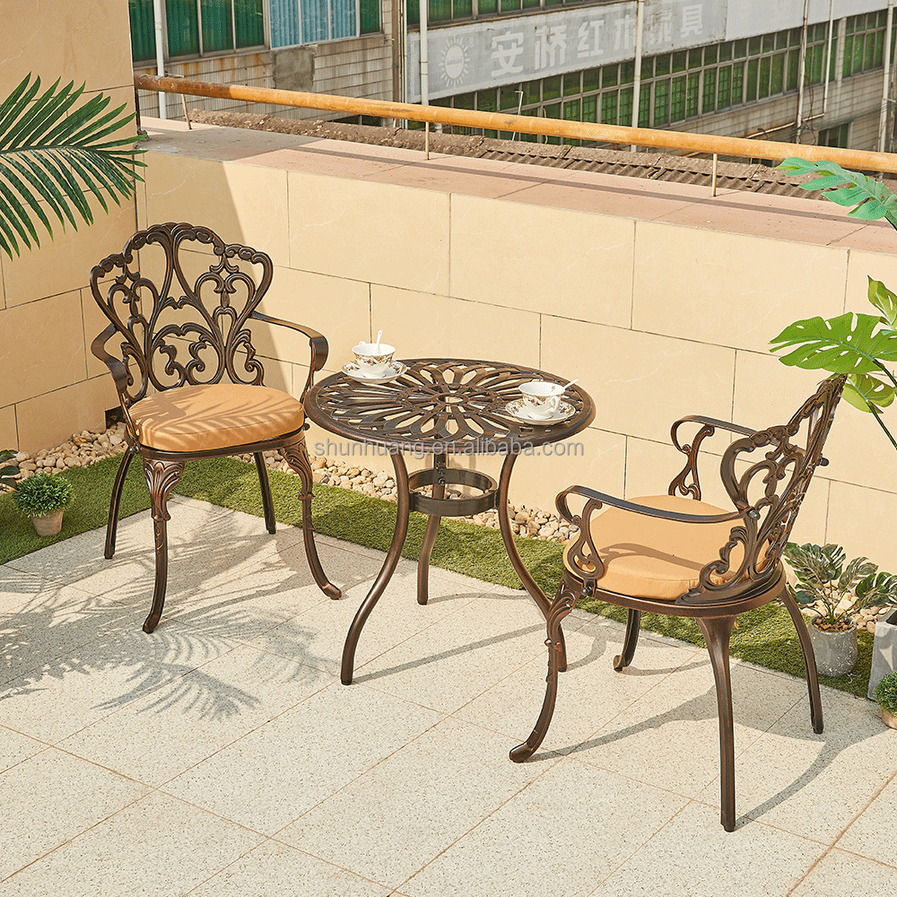 Садовая мебель обеденная алюминий литой белая комплект