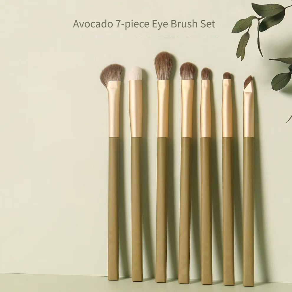 Avocado 7-Piece Essential Makeup Brush Set for Flawless Application