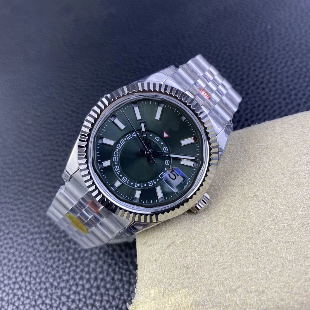 3A-5A Top Super Clone Noob Factory 9001 Movement Scale Dual Time Zone Month Display Men's 336934-0002 Watch Diameter 42mm